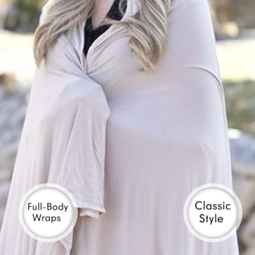 K E L O R Luxury Cooling Travel Blanket - Stretchy, Lightweight Soft & Breathable Shawl Wraps for Women | Easy-Care, Perfect for Travel, Airplane Blanket or Women Shawl(Fawn, Single-Sided)