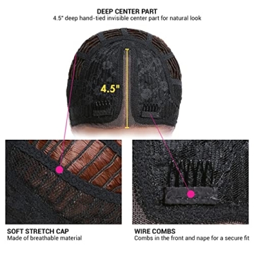 GLAM21USA Natural Looking Curly Bob Wig for Women