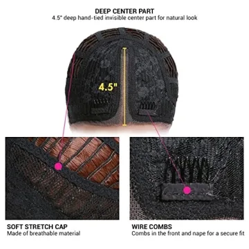 GLAM21USA Natural Looking Curly Bob Wig for Women