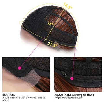 GLAM21USA Natural Looking Curly Bob Wig for Women