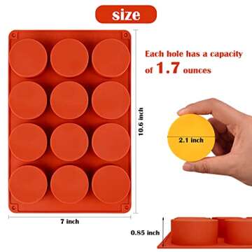 Sakolla 2 Pack Round Silicone Soap Molds 12 Cavity Cylinder Handmade Silicone Molds for Soap Making ...