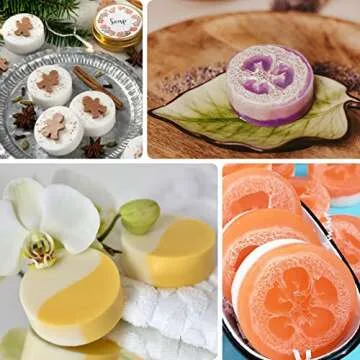 Sakolla 2 Pack Round Silicone Soap Molds 12 Cavity Cylinder Handmade Silicone Molds for Soap Making Supplies DIY Bath Bombs Shower Steamer Lotion Bars, Loofah Soap…