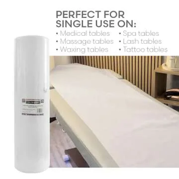SKINACT White Disposable Non-woven BED Cover Roll Perforated (23" Wide X 375 Feet Long)Massage Table Sheets Wax Facial Chair
