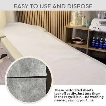 SKINACT White Disposable Non-woven BED Cover Roll Perforated (23" Wide X 375 Feet Long)Massage Table Sheets Wax Facial Chair