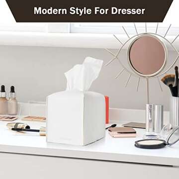Elegant PU Leather Tissue Box Cover for Home and Office
