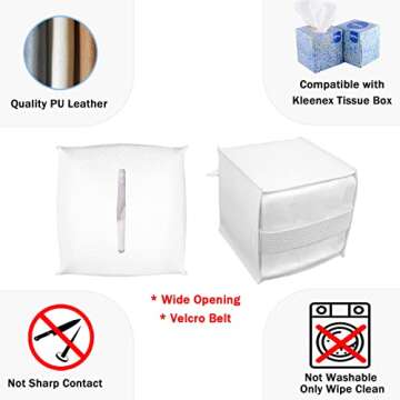 Elegant PU Leather Tissue Box Cover for Home and Office