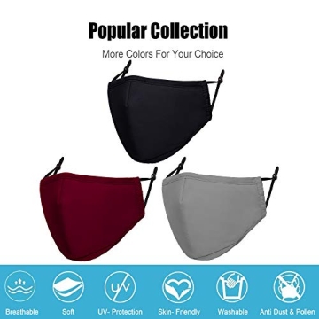 Doset Cloth Face Mask Pack 3 - Washable & Breathable