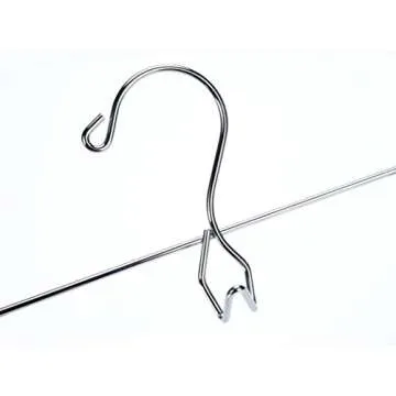 6 Quality Pants Hangers Heavy Duty Add-on Skirt/Slack Metal Hanger, Extra Wide Adjustable Clips, Multi Stackable Add on Hangers, Chrome, Jeans, Bottoms, Set of 6