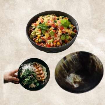 Scissors Art Set of 3 Horn Bowls Hand Crafted Large/medium/Small Serving Natural Buffalo Horn Bowls ...