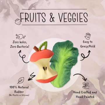 Oli & Carol Natural Rubber Teether for Babies | Brucy the Broccoli