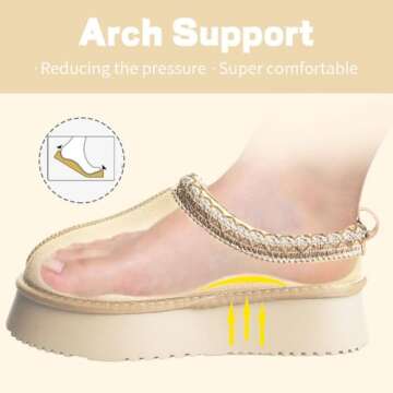 metricfalcon Women's Platform Mini Boots Slippers for Women Indoor Slippers Slip on Fur Fleece Lined Suede Short Ankle Boots