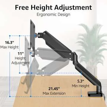 MOUNTUP Laptop Arm Mount for 13-17 Inch Laptops Adjustable
