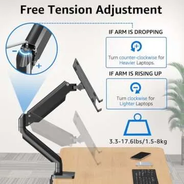 MOUNTUP Laptop Arm Mount for 13-17 Inch Laptops Adjustable
