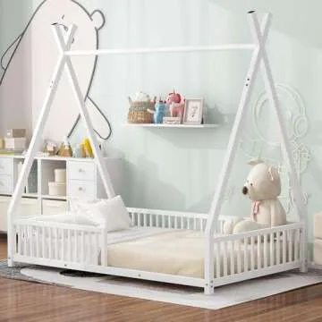 LUSPAZ Twin Metal House Bed for Kids - Safe & Stylish