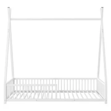 LUSPAZ Twin Metal House Bed for Kids - Safe & Stylish