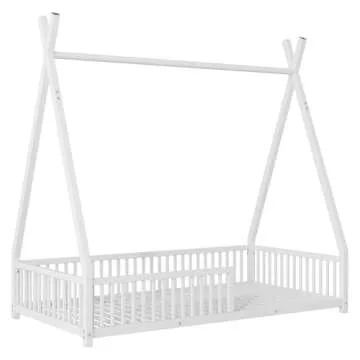 LUSPAZ Twin Metal House Bed for Kids - Safe & Stylish