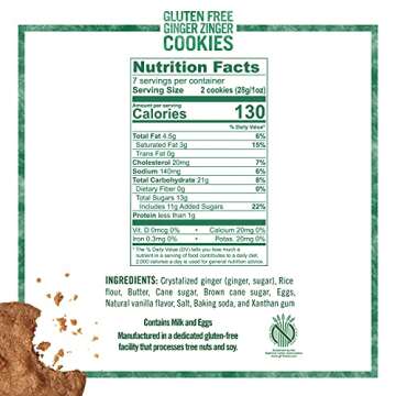 Tate's Gluten Free Ginger Cookies - 4 Bags of 7 oz
