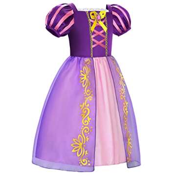 Aoiviss Girls Princess Costume Purple Princess Dresses for Little Girls Fancy Dress Up Clothes for H...