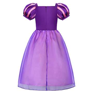 Aoiviss Girls Princess Costume Purple Princess Dresses for Little Girls Fancy Dress Up Clothes for Halloween Cosplay Party