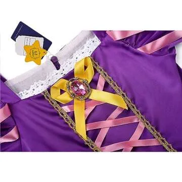 Aoiviss Girls Princess Costume Purple Princess Dresses for Little Girls Fancy Dress Up Clothes for Halloween Cosplay Party