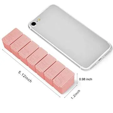 Pill Organizer-Pill Boxes for Travel, 7 Day with Braille Pill case Vitamins Fish Oil Supplements, Medication Organizer Dispenser for Fish Oils, Vitamin Holder Supplement (Pink)