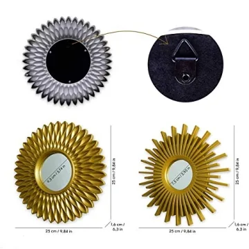 Gold Mirrors for Wall | Pack of 3 Decorative Round Mirrors