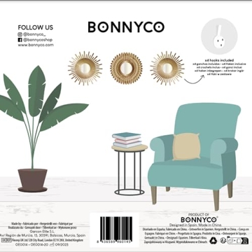 Gold Mirrors for Wall | Pack of 3 Decorative Round Mirrors