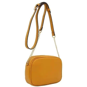 FashionPuzzle Quilted Crossbody Bag with Chain Strap