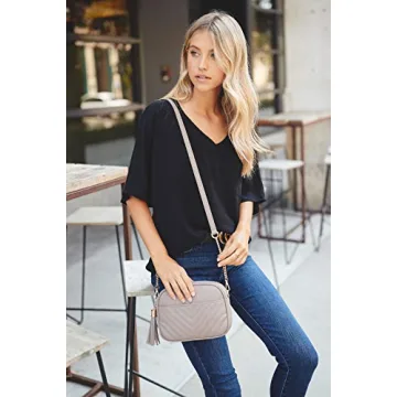 FashionPuzzle Quilted Crossbody Bag with Chain Strap