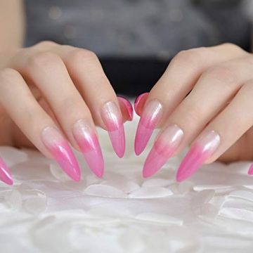 HotPink Stiletto French Fake Nail Tips - Extra Long Glamour for Your Style