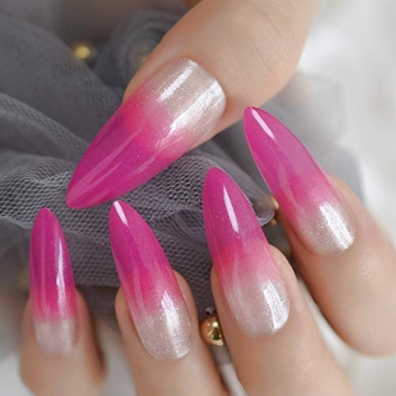 HotPink Stiletto Fake Nails for Stunning Salon Quality