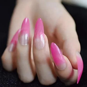 HotPink Stiletto Fake Nails for Stunning Salon Quality