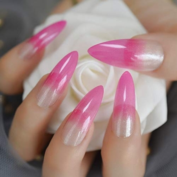 HotPink Stiletto Fake Nails for Stunning Salon Quality
