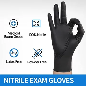 Black Nitrile Exam Gloves - Latex & Powder Free Quality