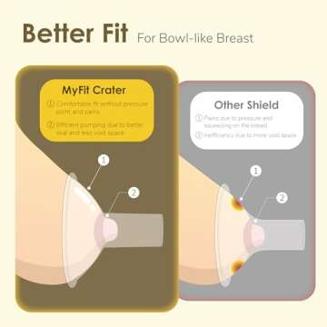 Maymom MyFit Crater Series 20 mm Two-Piece Design Small Breastshield Compatible with Medela Breast Pumps; Not Original Medela Pump Parts; Replace Medela Shields; Fit Flex Connector; 2pc