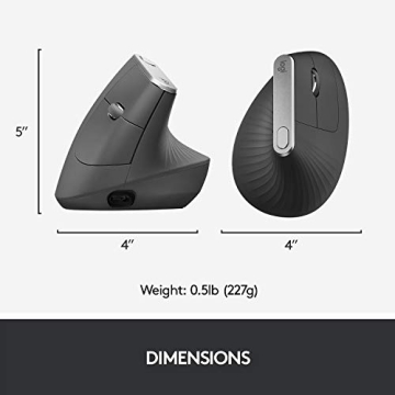 Logitech MX Vertical Wireless Ergonomic Mouse for Comfort
