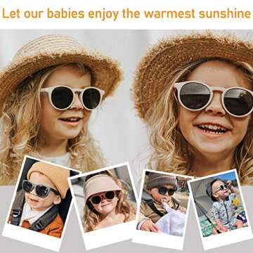 HJSTES Polarized Baby Sunglasses for Toddler Boys Girls, TPEE Flexible Frame with Strap, for Infant ...