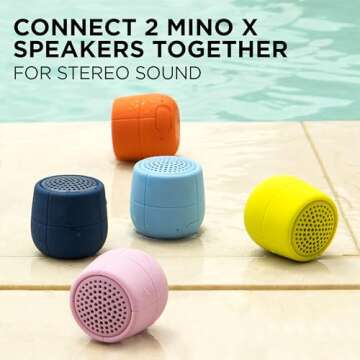 Lexon Mino X Floating Bluetooth Speaker, IPX7 Water Resistant, Rechargeable & Pairable - Light Blue