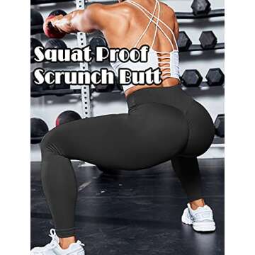 KIWI RATA Women Scrunch Butt Yoga Pants High Waist Sport Workout Leggings Trousers Tummy Control Tights