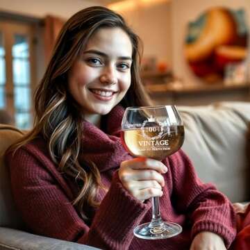 21ST Birthday Gifts for Her, Vintage 2004 Engraved 21st Wine Glass, Perfect 21 Year Old Birthday Gif...