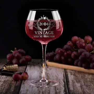 Vintage 2004 Engraved Wine Glass - Perfect 21st Birthday Gift