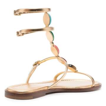 Kluolandi Jewelled Flat Gladiator Sandals for Women