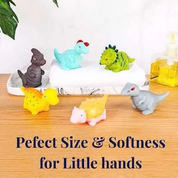 XY-WQ Bath Toys No Hole, for Infants 6-12& Toddlers 1-3, No Hole Bathtub Toys (Dinosaur Ⅱ, 6 Pcs with Mesh Bag)