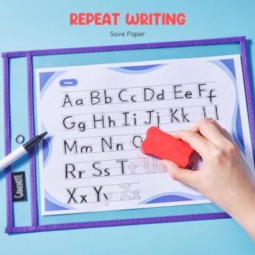 Gamenote Reusable Dry Erase Pockets 30 Pack for Classrooms