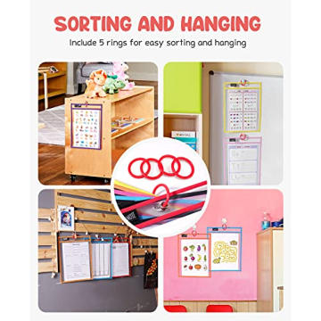 Gamenote Reusable Dry Erase Pockets 30 Pack for Classrooms