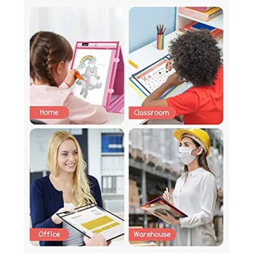 Gamenote Reusable Dry Erase Pockets 30 Pack for Classrooms