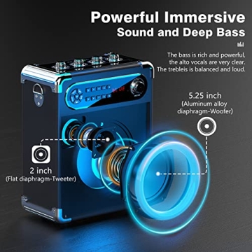 HWWR Portable Karaoke Machine with 3 Wireless Microphones