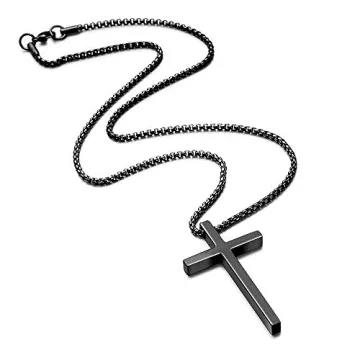 M MOOHAM Stainless Steel Cross Necklace for Boys