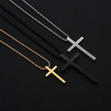 M MOOHAM Stainless Steel Cross Necklace for Boys