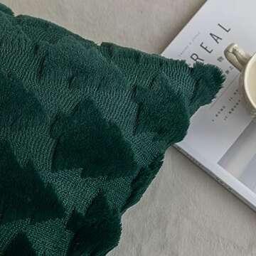 SHITURRE Christmas Tree Decorative Throw Pillow Covers Set of 2 Packs, Soft Fluffy Pillowcases for H...